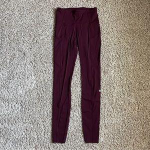 Lululemon Burgundy Maroon Leggings 28” Size 4